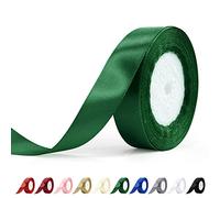 Bealif Green Ribbon 20mm Satin Thick Fabric Polyester Christmas Decorative for Gift Wrapping, Hair Bows, Sewing Project, Cake Florist Wedding Birthday Xmas Decoration