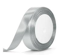 Bealif Silver Ribbon 25mm, 22m Silver Grey Satin Ribbon Polyester Ribbon for Gift Wrapping, Crafting, Hair Bows, Sewing Project, Bridal Bouquet, Wedding Baby Shower Decoration