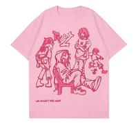 Bealin Mens Graphic Tees Oversized Creative Graffiti Short Sleeve Shirts Summer Casual Rapper Streetwear Y2k Tops Tshirt, 07 Pink, Large