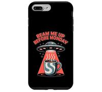 Beam Me Up Before Monday Retro Funny UFO Coffee Lover Case for iPhone 7 Plus/8 Plus
