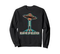 Beam Me Up Believer Flying Saucer Sci-Fi Retro Humor Sweatshirt