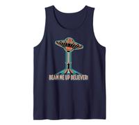 Beam Me Up Believer Flying Saucer Sci-Fi Retro Humor Tank Top