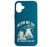 Beam Me Up My Therapist Gave Up Funny UFO 1950s Retro Case for iPhone 16 Plus