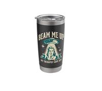 Beam Me Up Therapist Gave Up Vintage Alien Sarcasm Stainless Steel Insulated Tumbler