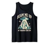 Beam Me Up Therapist Gave Up Vintage Alien Sarcasm Tank Top