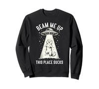 Beam Me Up This Place Sucks Funny Cat Sweatshirt