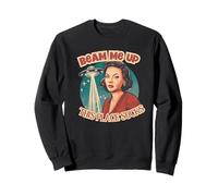 Beam Me Up This Place Sucks Funny Retro UFO Abduction Sweatshirt