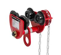 Beam Trolley 1,000 kg Flange Width Range 77 133 mm With Chain - Chain Hoist Trolleys by Steinberg Systems Red