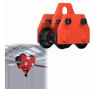 Beam Trolley, Manual Adjustable Width 10-15cm, 5000kg Load Capacity Heavy Duty Push Trolley with Dual Track Rollers, for I-Beam, H-Beam & Curved Rail Track Systems Garage Hoist