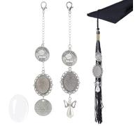 BEAMARKER 1 Box 2Pcs Angel Graduation Cap Photo Charm Tassel Class of Grad Personalized Memorial Keepsake Custom Photo Gift Tassel Badges for Grad Cap Diploma Frame Gown Ceremony Picture Decor 5.9in