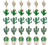 BEAMARKER 1 Box 40Pcs 5 Styles Enamel Cactus Charms Tropical Plants Charm Alloy Metal Summer Desert Succulent Plant Pendants for Necklace Bracelet Earrings Keychain DIY Jewelry Making Bag Decor