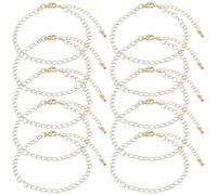 BEAMARKER 10Pcs 18K Gold Plated Cable Chain Bracelets Kit Golden Paperclip Link Chains Brass 18cm Charm Bracelets with Lobster Clasps for Women DIY Jewelry Findings Making Supplies