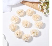 BEAMARKER 10Pcs Artificial Flowers Chrysanthemum Ball Flowers Beige Faux Bouquet Present for Important People DIY Wedding Centerpiece Home Office Coffee House Parties