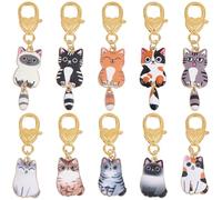 BEAMARKER 10Pcs Cat Keychains Bulk Cute Kitty Key Chains Pet Keyring Kawaii Key Chain Charms Pendants Keychain Accessories Gift for Women Men Handbag Backpack Bag Purse Charm Jewelry Making