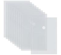 BEAMARKER 10Pcs Vertical Plastic Envelopes with Snap Closure Reusable Stamp Storage Pockets Small Waterproof Clear Envelope Pouch as Sticker Organizer Receipt Holder Photo Storage Folders 4x6 Inch