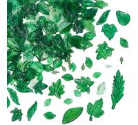 BEAMARKER 130Pcs 5 Styles Green Leaf Bead Charms Transparent Acrylic Maple Leaves Pendants Spring Green Plant Beads with Holes for DIY Jewelry Making Earrings Necklace Bracelet Keychain Crafts