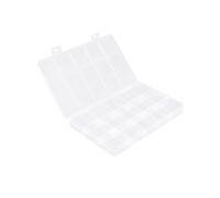 BEAMARKER 15 Grids Clear Bead Storage Containers Plastic Grid Bead Organizer with Dividers PP Transparent Rectangular Compartments Craft Cases for Beading DIY Jewelry Making Bracelets Small Parts