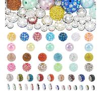 BEAMARKER 190Pcs Acrylic Rhinestone Beads for Pens Making Included Rondelle Spacer 16/20mm Round Bubblegum Beads Colored Candy Sparkle Bling Ball for Beadable Pens Bracelets DIY Jewelry Findings Kits