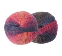 BEAMARKER 2 Skeins Soft Rainbow Yarn 196 Yards Warm Wool Gradient Multi Color Yarn Single Layer Dyed Crochet Thread for Crocheting Knitting Weaving DIY Crafting Scarf Shawl Hat Sweater Coat