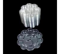 BEAMARKER 20Pcs Flower Shape Paint Tray Palettes Clear Mixing Color Pallet Transparent Artist Paint Holder Tray Plastic Craft Drawing Supplies 15cm Diameter for Watercolor Acrylic Oil Gouache