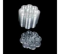 BEAMARKER 20Pcs Flower Shape Paint Tray Palettes Clear Mixing Color Pallet Transparent Artist Paint Holder Tray Plastic Craft Drawing Supplies 13cm Diameter for Watercolor Acrylic Oil Gouache