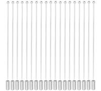 BEAMARKER 20Pcs Long Metal Stick Pin Boutonniere Brooch Pins with Stopper Silver 93mm Stainless Steel Round Ball Safety Heads Lapel Needle Bases for Costume Suit Tie Hat Sweater Brooches Jewelry