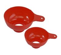 BEAMARKER 2Pcs 2 Sizes Wide Mouth Plastic Funnel Canning Funnels for Filling Mason Jars Cooking for Kitchen Filling Bottles Transferring Liquid Dry Ingredients Oil Coffee Beans Spice Blends (Red)