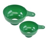 BEAMARKER 2Pcs 2 Sizes Wide Mouth Plastic Funnel Canning Funnels for Filling Mason Jars Cooking for Kitchen Filling Bottles Transferring Liquid Dry Ingredients Oil Coffee Beans Spice Blends (Green)