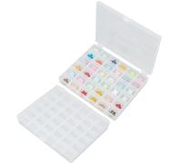 BEAMARKER 2Pcs 36 Slots Empty Bobbins Spools Box, Transparent Bobbin Organizer Portable Sewing Craft Plastic Case Storage Box for Sewing Machine Threads Embroidery Floss Craft Items Beads Jewelry