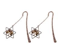 BEAMARKER 2Pcs Antique Copper Bookmarks with Handmade Tree of Life and 7 Chakra Crystals in Tiger Eye Stones Beaded Spiritual Bookmarks for Students Teachers Readers Office Gift