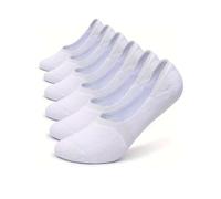 BEAMARKER 3 Pairs Truly No Show Boat Socks Polycotton Invisible Low Cut Stretchable Socks White With Non Slip Grips Flat Boat Line for Women Men Summer Casual Wear Travel Loafer Shoes Sneakers