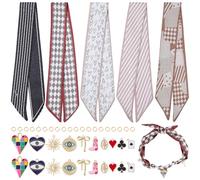 BEAMARKER 55Pcs DIY Scarf Necklace with Charm Bandana Choker Western Boho Gold Charms Enamel Boots Heart Bow Evil Eye Pendants Adjustable Jewelry Scarf Necklaces Bandanas for Women Men