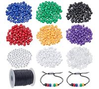 BEAMARKER 900Pcs Plan of Salvation Bracelet Bead Bulk DIY Wordless Faith Wristband Kit Including 8 Colors Transparent Plastic Beads Letter Acrylic Beads with 100 Yards Black Waxed Cotton Thread Cord