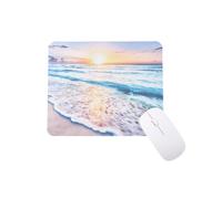 BEAMARKER Beach Sunset Mouse Pad Non-Slip Rubber Base Computer Mouse Pad Waterproof Washable Rectangle Mat with Sea Pattern for Laptop Desktop Gaming Office Desk Work Wireless Mice 9.5x7.9 Inch