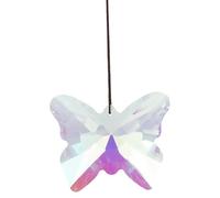 BEAMARKER Crystal Prism Suncatcher Rainbow Glass Hanging Butterfly Sun Catcher Prism Hanging Crystals Rainbow Maker with Cord for Window Garden Home Christmas Decor Outdoor Ornaments 76mm