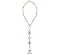 BEAMARKER Evil Eye Car Hanging Ornament Heart Evil Eye Rear View Mirror Car Charm Lanyards Beaded Decor Good Luck Sun Catcher Accessories Pendent for Window Home Door Frame Balcony Keychain 32cm