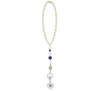 BEAMARKER Evil Eye Car Hanging Ornament Heart with Evil Eye Rear View Mirror Car Charm Lanyards Beaded Decor Good Luck Sun Catcher Accessories Pendent for Window Home Door Frame Balcony Keychain 31cm