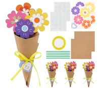 BEAMARKER Flower Bouquet Craft Kit 12Pcs Mother's Day Flower Bouquet Craft DIY Paper Kit Make Your Own Bunch Thankful Autumn Florals Teacher Appreciation Fall Gifts Home Classroom Activities