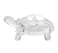 BEAMARKER Glass Turtle Statue Feng Shui Clear Crystal Tortoise Figurine Transparent Small Turtle Sculpture Ornament for Peace Prosperity Health Home Desktop Decoration Birthday Present(3.3x2.15 Inch)