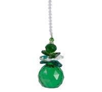 BEAMARKER Green Hanging Crystal Angel Suncatcher Lampwork Angel Hanging Ornaments Mini Crystal Glass Prisms Rainbow Maker for Garden Porch Front Door Car Rearview Mirrors Cabinets Curtains