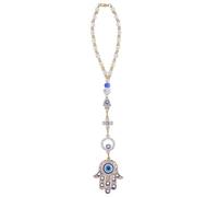 BEAMARKER Hamsa Hand Car Hanging Ornament Evil Eye Rear View Mirror Car Charm Lanyards Beaded Decor Good Luck Sun Catcher Accessories Pendent for Window Home Door Frame Balcony Keychain 25.5cm