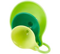 BEAMARKER Kitchen Funnel Set of 3 Small to Large Plastic Funnels with Handle Ring for Kitchen Filling Bottles Transferring Liquid Dry Ingredients Oil Spice Blends Cosmetic Lotion Essential Oils