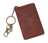 BEAMARKER Slim Minimalist Wallet Retro Front Pocket Wallets PU Leather RFID Blocking Credit Card Holder Fashion Badge Document Holder Bus Work Entrance Guard Keychain Card Bag for Men Women Brown