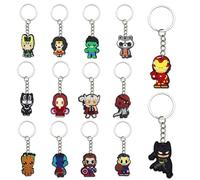 Beamely 14 Pcs New Superhero Keyring for Kids, Superhero Keychain Pendant Theme Party Bag Filler, Ideas Presents Party Favors for Boys Girls Birthday Party Supply
