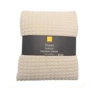 Beamfeature Country Club Topaz Luxury Soft Blanket Throw Throwover - Ivory Cream (150 x 200cm)
