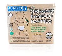 Beaming Baby Organic Bamboo Eco Nappies Junior Size 5 (15-19kg / 33-44 lb) - 22 in Pack. Biodegradable & Hypoallergenic for Sensitive Skin, Recyclable Paper Packaging