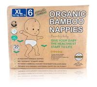 Beaming Baby Organic Bamboo Eco Nappies XL Size 6 (16+ kg + / 35+ lb) - 20 in Pack. Biodegradable, Hypoallergenic, No Nappy Rash, Recyclable Paper Packaging