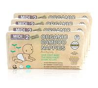 Beaming Baby Organic Bamboo Eco Nappies Size 2 (5-8 kg/11-18 lb) - 120 Biodegradable Nappies (4 Packs x 30) Monthly Pack. Hypoallergenic, Recyclable Paper Packaging