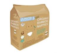 Beaming Baby Organic Bamboo Eco Nappies Junior Size 5 (15-19kg / 33-44 lb) - 22 in Pack. Biodegradable & Hypoallergenic for Sensitive Skin, Recyclable Paper Packaging