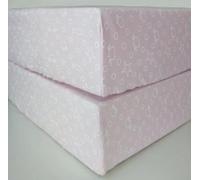 Beaming Baby Organic Cotton Fitted Sheet, Pack of 2 - Pink (Moses Basket (fits up to 35cm x 76cm))